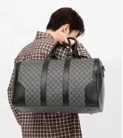 Topkwaliteit 55 cm mannen duffle tas reistassen hand bagage pu lederen handtassen grote koffers