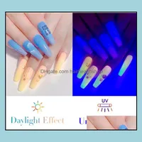 Autocollants décalcomanies nail art salon santé beauté 10rolls / boîte décorations fluorescentes 12 couleurs
