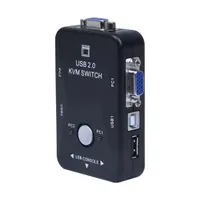 All-in-One Mini 2 Portas KVM Switch Box Adaptador w USB conector