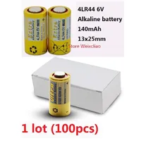100 sztuk 1 partia baterii 4LR44 476a 4A76 A544 V4034PX PX28A L1325 6V bateria alkaliczna 6 V