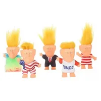 President Donald Trump Toys 2024 Samla Modle Long Hair Troll Doll Mini Action Siffror Roliga leksaker för vuxna barn SXjun29
