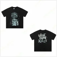 2022 Erkek Tişörtler Tasarımcı Tshirts Galeriler Melek Kafatası Kanatları Bronz Mektuplar Kadın Tişört Giysileri Vintage Portre Baskı T-Shirt Grafik Tee T-Shirt Hip Hop C1