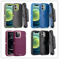 Heavy Duty Hybrid Defender Cases Come With Belt Clip Holder For iPhone 11 12 12Pro 13 Pro Max Xr Xs Max X 7 8 Plus 3 In 1 Scratchproof Military Shockproof Armor Phone Cover