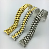Log type three beads solid diving stainless steel watch strap watch accessories presidential buckle 20mm men's gold289e