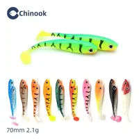 Chinook Boit Lure 3D T-Tail 65 mm 5pcs wobblers gusano pesca silicona pez artificial para cabeza de plantilla 220428