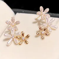 DLZ New Fashion Sweet Flower Vintage Hoop Stud Moucles d'oreilles bijoux pour femmes