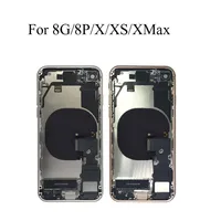 Back Cover For iphone 8g 8 plus x Xs Max Back Middle Frame Chassis Full Housing Assembly Battery Cover Door Rear with Flex Cable264B