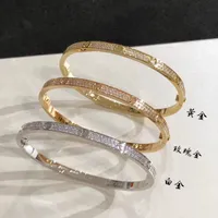 Ladies Armreif Premium Edition Designer Damen Full Diamant Sterling Silber Gold plattiert Armband Schraubendreher Armband Klassiker Fashion Ca Style Geschenk