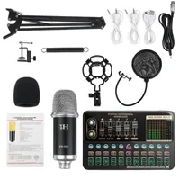 Microfoons BM-900 Bluetooth Audio Microfoon Mixer V10X Pro Sound Card Condensor Game DJ Live Broadcast Mic USB OTG Recording Professional