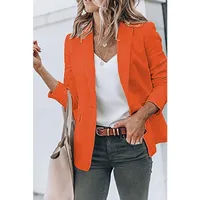 Women's Suits & Blazers Women Autumn Blazer Jacket Fashion Basic Casual Solid Button Coat Office Lady Elegant Long Sleeve Work Suit
