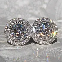Stud Bling Luxurious Zircon Stone Silver Color Cute Earrings For Women Fashion Jewelry Korean 2022Stud