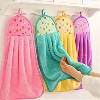 Handkerchief Coral Velvet Bathroom Supplies Soft Hand Towel Absorbent Cloth Dishcloths Hanging Cloth Kitchen Accessories Home Textiles 1121 E3
