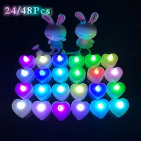24 48Pcs LED Candle with Batteries Romantic Wedding Decoration Lot Electronic Tea Light Candles for Year Valentine's Day 220509
