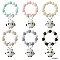 Desenhos animados silicone grânulos braceletes dedo brinquedos keychain cores cores pulseiras decoração keyring para ombro saco pro232