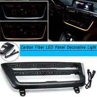 Car Carbon Fiber Radio Trim LED Ambient Light Interior Door AC Panel Decorative For- 3 Series F30 F312676