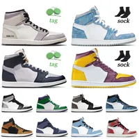 1s mens womens boots AUTHENTIC jumpman 1 jumpman1s outdoor sports boot ankle shoes men women brotherhood tie dye rookie of the year neutral grey sneakers big size 36-47