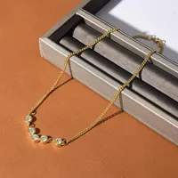 Hanger kettingen ins stijl diamanten ketting goud kristal sleutelbeen ketting ketting niche ontwerp hoogwaardige textuur mode all-match sieraden cadeaupen