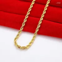 Kettingen drop gouden kleur 6 mm touw ketting ketting voor mannen dames hiphop sieraden accessoires mode 22inch elle22