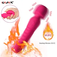 Vibrador Vibrador de aquecimento poderoso USB Carregamento Massageador Vagina Anal Masturbao Sexyo Feminino Brinquedos Para Mulher 18 Взрослый