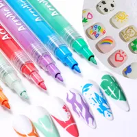 16pcs / kit art nail art acrylique marqueur de peinture bricolage stylos à dessin pour la manucure beauté
