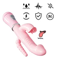 G 스팟 바이브레이터 여성 이중 딜도 바이츠 장난감 성인용 자위 행위 여성이기 혀 혀 핥는 Clitoris 진동기 소리 없음