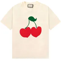 22SS Nieuwe high-end Beverly Hills Cherry Designer Gedrukte tee Summer Classic Street T-shirts Ademende mode casual mannen vrouwen jeugd solide