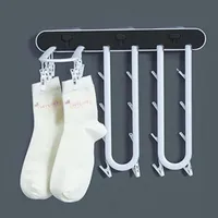 Clothing & Wardrobe Storage Wall Mounted Drying Rack Underwear Sock Clip Hanger Multi-Function Clothes Windproof Plastic RacksClothing