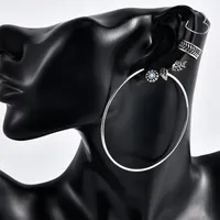 Hoop Huggie Bohemian Colorful Earring Set Punk Style Vintage Creative Earrings Ear Clip for Women Heart Trendy Jewelry Gifthoop