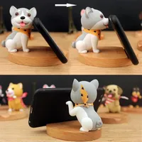 Деревянный милый собачий щенок держатель мобильного телефона подставка для настольного компьютера подарки игрушка CRE281Y