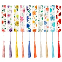 Bookmark Proturbo 20 ensembles de fleurs séchées en acrylique avec des glands colorif 1x5,5 pouces en résine transparente transparente claire pressée pour Wom Amxae