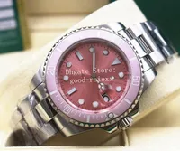 Klockor för män Mekaniska 2813 Pink Dial Watch Mens Ceramic Bezel Dive Calender Chronometer Crystal Steel Watches Sport 116610 Automatic Auto Datum armbandsur