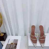 Fashion Shoes Amina Italy Muaddi Gilda 95mm Crystal-embellished Pumps Cinderella Transparent Clear Pvc High Sculpted Heel276C