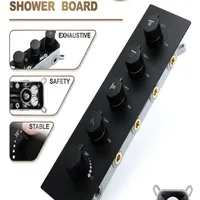 Shower Set Thermostat Diverter Mixer Valve Embeded Box Brass Black Finish Square Round Handle 4 Way Water Flow Shower kit Controll310h