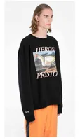 디자이너 빈티지 대형 땀 고급 패션 까마귀 남성 여성 Heron Prton HP 유로 스웨트 셔츠 라운드 목 남성 크레인 프린트 커플면 스웨터 재킷