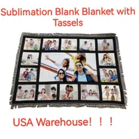 Lokale Lagerhaus Sublimation Leere Decke mit Quasten Wärmeübertragung Druck Schal Wrap Sofa Schlafendecke 125 * 150 cm B1