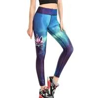 Frauen Leggings Frauen 3D Digitaldruck Galaxy Fitness -Übung Schnelltrocknen Knöchellänge Energiehosen Hosen Ropa Mujer
