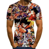 남자 티셔츠 Neue 티셔츠 Oansatz 3d 프린트 Kurzarm Casual Stil Drachen-Ball Super-Goku Tops Sommer Homme Herren Kleidungmen의 남성용 남자