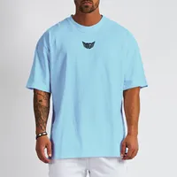 Muscleguys T-shirt surdimensionné hommes Drop-épaule à manches courtes t-shirts d'été Fitness Mesh Loose Basketball Jersey Gym Vêtements 220608
