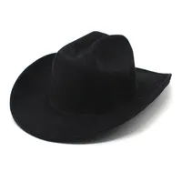جلد جديد كبير الحافة الحافة الغربية قبعة رعاة البقر الرجال خمر موسيقى الجاز قبعة الحفل القبع