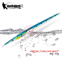 Hunthouse Fishing Needle Jig Long Metal Metal Lure 140 mm/36g 160 mm/56g Hundimiento UV Slow Jigging Shore Spoon Artificial Tackle 220614