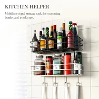 Küchenregalgewürz Rack Wand montiert Badezimmer Punch-freie Kleiderbügel Wand kleine schmale Eckspeicherregale