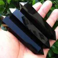 Dekoratif Nesneler Figürinler% 100 Doğal Florit Obsidiyen Kristal Sütun Noktası İyileştirici Altıgen Sihirli Değnek Dekorasyon Süsü Çift P