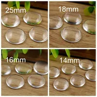 Glass Cabochon Jewelry Components Clear Round Kupoled Glass Flat Back Pärlor DIY Handgjorda fynd 14mm 18mm 25mm2235