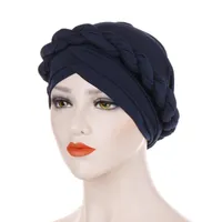 Beanie/Skull Caps Damen Haarpflege Islamic Jersey Head Schal Milch Seide Muslim Hijab Perlen Braid Wrack Stretch Turban Hut Chemo Cap Wrap16bea