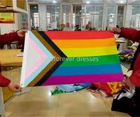 90x150cm LGBT Flag Lesbian Gay Bisexual Transgender Pansexual Progress Pride Rainbow Banner For Decor Polyester Philly Homosexual Hanging CC
