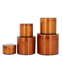 Amber Brown Pet Plastic Cosmetic Jars Containers voor Cream Lotion Mask 50G 100G 200G 300G 500G