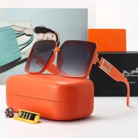 새로운 도착 디자이너 럭셔리 선글라스 남성 안경 야외 음영 큰 스퀘어 프레임 패션 클래식 레이디 일 선 유리 미러 고품질