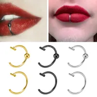 Vrouwen lip ring piercing nep roestvrijstalen labret ringen septum piercing clip op mond niet-piercing manchet hoepel oorbel