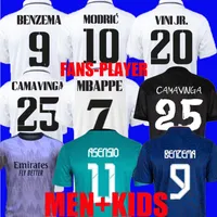 Mbappe Benzema Soccer Jerseys 120th Champions Final 22 23 Home Vini Jr Football Shirt Camavinga Asensio Men + Kids Kit 2022 2023 Fans uniformes Joueurs Real Madrids Femmes