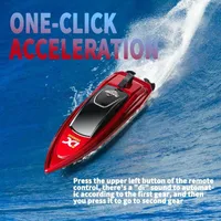 Mini Barco RC 5 km/h Radio Barco de alta velocidad controlado a alta velocidad con LED Light Palm Boat Summer Water Toy Pool Models Regalos 220706